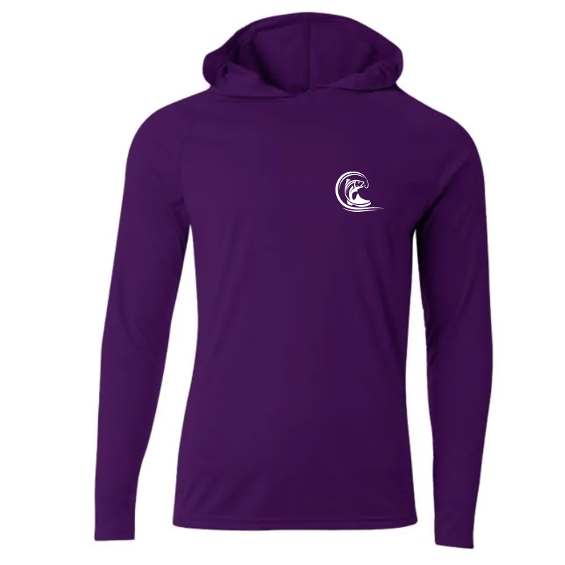 Youth Purple Long Sleeve Hoodie Dri-Fit Shirt